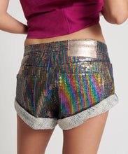 Load image into Gallery viewer, One Teaspoon Rainbow Sequin Bandit Low Rise Denim Short - FINAL SALE