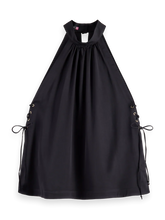 Load image into Gallery viewer, Scotch and Soda Halter Neck Top w/Criss Cross Detail in Black - FINAL SALE