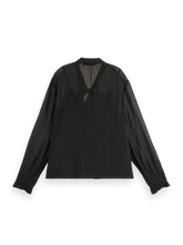 Load image into Gallery viewer, Scotch and Soda Top w/Neck Tie in Evening Black - FINAL SALE