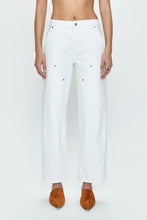 Load image into Gallery viewer, Pistola Lexi Carpenter Mid Rise Bowed Straight in White - FINAL SALE