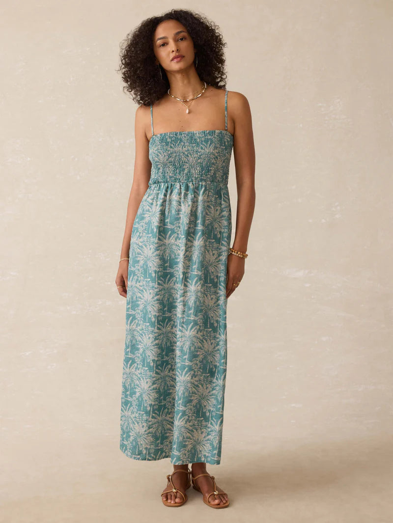 Faherty Sunrise Smocked Dress in Maui Tropics