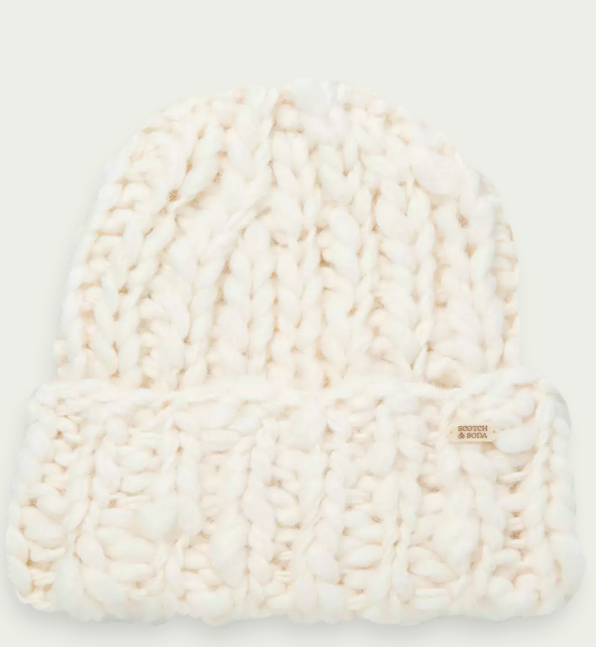 Scotch and Soda Chunky Knit Beanie in Soft Ice - FINAL SALE  display picture 2