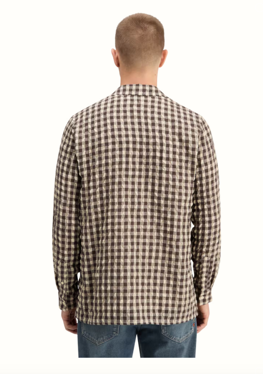 Scotch and Soda Mens Seersucker Wool Blend Check Shirt - FINAL
