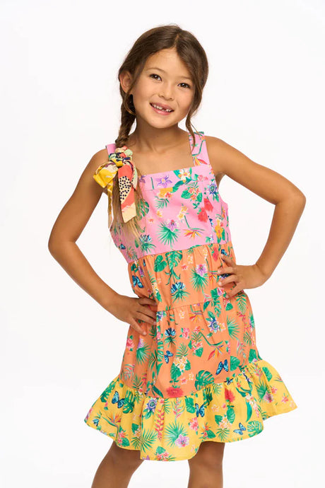 Chaser Kids Nova Tank Dress - Multi Tropical Floral
