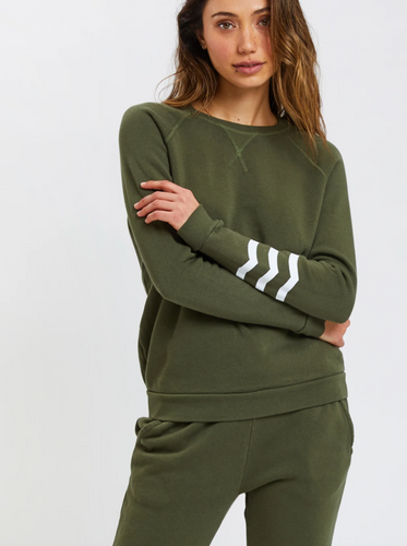 Sol Angeles Waves Essential Coastal Pullover in Olive - FINAL SALE