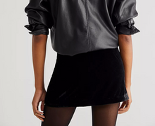 Load image into Gallery viewer, Free People Annalise Velvet Mini Skirt in Black - FINAL SALE