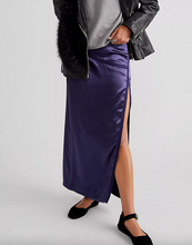 Load image into Gallery viewer, Free People Dakota Satin Midi Skirt in Navy - FINAL SALE