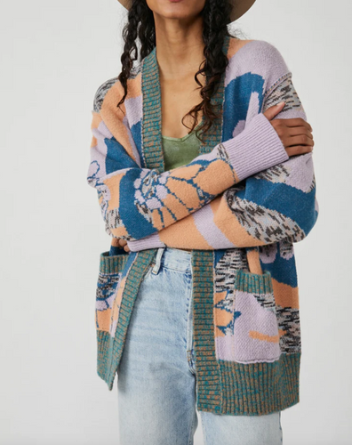 Free People August Cardi in Orchid Teal Combo - FINAL SALE