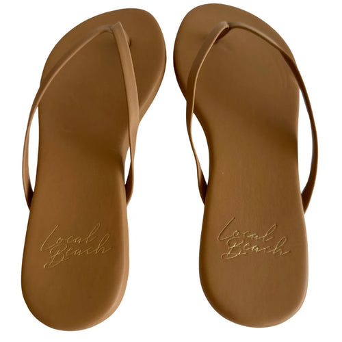 Local Beach Women's Flats Flip Flop in Tan