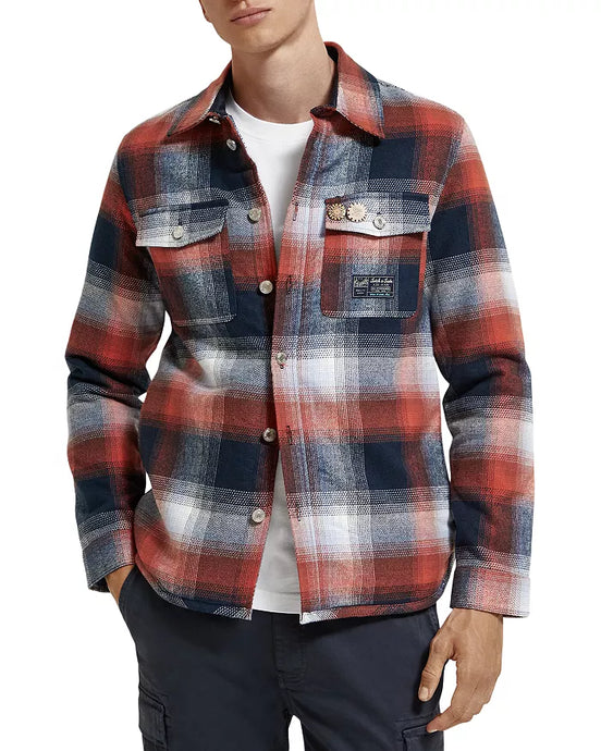 Scotch & Soda Teddy Lined Checked Overshirt