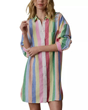 Load image into Gallery viewer, Faherty Laguna Linen Mini Shirtdress in Sunbeam Stripe