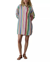 Load image into Gallery viewer, Faherty Laguna Linen Mini Shirtdress in Sunbeam Stripe