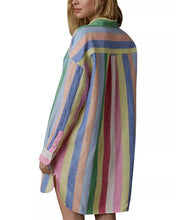 Load image into Gallery viewer, Faherty Laguna Linen Mini Shirtdress in Sunbeam Stripe