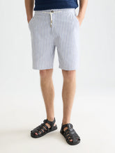 Load image into Gallery viewer, Scotch and Soda Fave Cotton-Linen Yarn-Dyed Regular Fit Bermuda Shorts