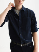Load image into Gallery viewer, Scotch and Soda Mens Corduroy Regular-Fit Shirt in Sky Captain