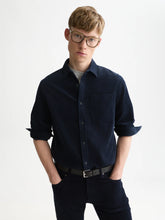 Load image into Gallery viewer, Scotch and Soda Mens Corduroy Regular-Fit Shirt in Sky Captain
