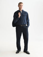 Load image into Gallery viewer, Scotch and Soda Mens Denim Flannel Relaxed-Fit Overshirt in Indigo