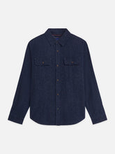 Load image into Gallery viewer, Scotch and Soda Mens Denim Flannel Relaxed-Fit Overshirt in Indigo