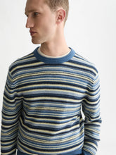 Load image into Gallery viewer, Scotch and Soda Soft Knit Stripe Regular-Fit Pullover in Ensign Blue Stripe