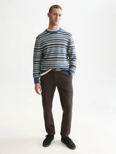 Load image into Gallery viewer, Scotch and Soda Soft Knit Stripe Regular-Fit Pullover in Ensign Blue Stripe