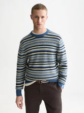 Load image into Gallery viewer, Scotch and Soda Soft Knit Stripe Regular-Fit Pullover in Ensign Blue Stripe