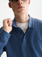 Load image into Gallery viewer, Scotch and Soda Mens Structured Long Sleeved Polo in Ensign Blue