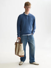 Load image into Gallery viewer, Scotch and Soda Mens Structured Long Sleeved Polo in Ensign Blue