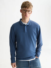Load image into Gallery viewer, Scotch and Soda Mens Structured Long Sleeved Polo in Ensign Blue