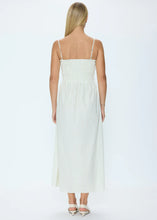 Load image into Gallery viewer, Pistola Bianca Shirred Bodice Dress in Sage Egret Stripe