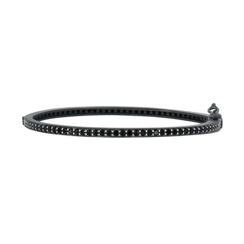 FREIDA ROTHMAN Industrial Finish Ribbed Metro Pavé Hinge Bracelet