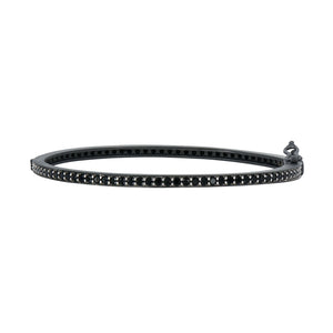 FREIDA ROTHMAN Industrial Finish Ribbed Metro Pavé Hinge Bracelet