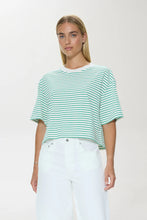 Load image into Gallery viewer, Pistola Mae Cropped Tee in Vert Stripe