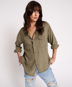 One Teaspoon Cut Off Original Liberty Shirt in Super Khaki