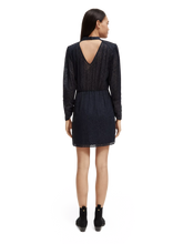 Load image into Gallery viewer, Scotch &amp; Soda Mock Neck Mini Dress w/Open Back Detail in Night - FINAL SALE