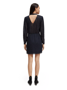 Scotch & Soda Mock Neck Mini Dress w/Open Back Detail in Night - FINAL SALE