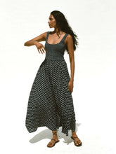 Load image into Gallery viewer, Faherty Sophia Smocked Dress in Navy Lotus Floral