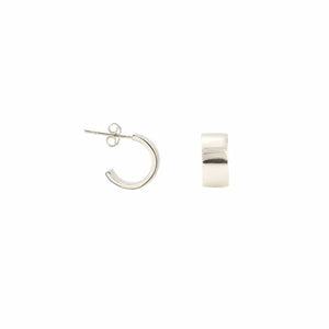 Kris Nations Wide Huggie Hoop Earrings in Sterling Silver