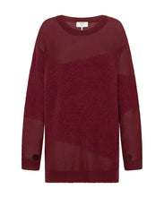 Load image into Gallery viewer, One Teaspoon Shattered Crew Knit Sweater in Wine