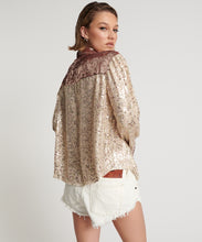 Load image into Gallery viewer, One Teaspoon Rose Gold Hand Sequin Western Shirt - FINAL SALE