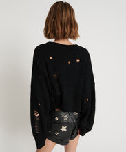 Load image into Gallery viewer, One Teaspoon Cropped Hercules Shredded Sweater in Black