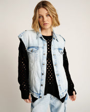Load image into Gallery viewer, One Teaspoon Depeche Blue Oversized Denim Trucker Sleeveless Jacket - FINAL SALE