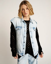 Load image into Gallery viewer, One Teaspoon Depeche Blue Oversized Denim Trucker Sleeveless Jacket