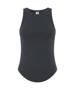 One Teaspoon Distressed Ramone Rib Tank in Washed Black