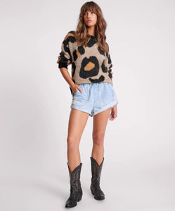 One Teaspoon Sportster Blue Hunters Mid Length Relaxed Short - FINAL SALE