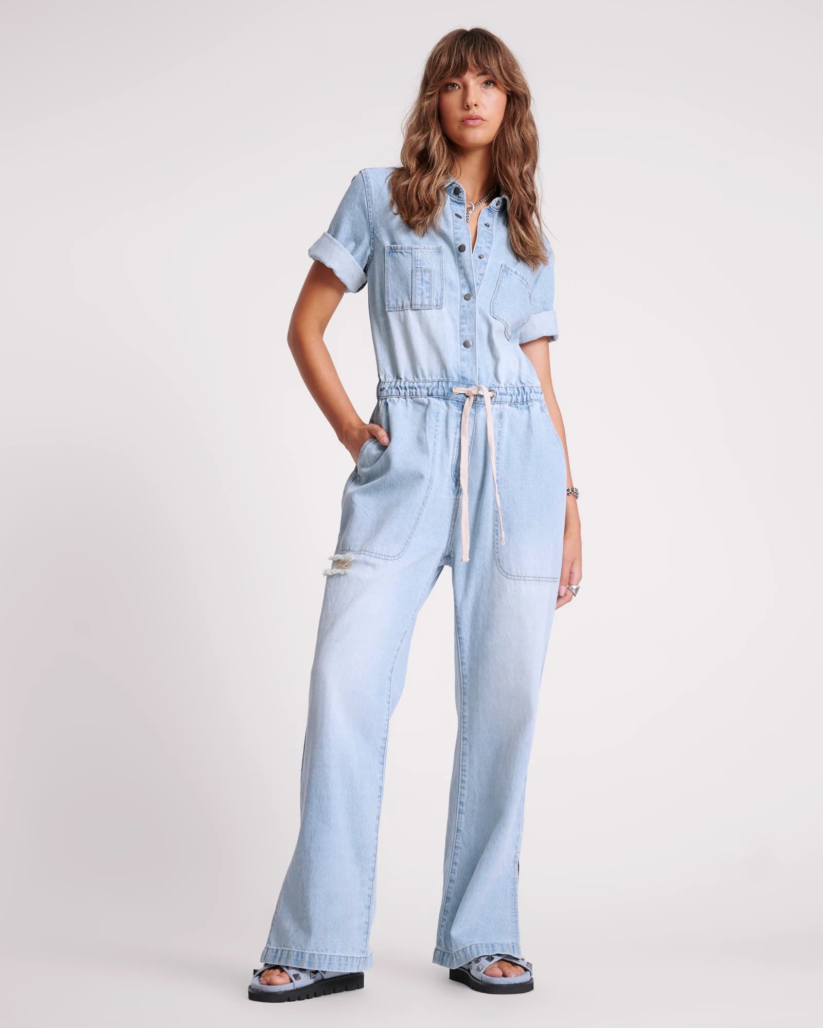 One Teaspoon Sportster Blue Veronica Denim Jumpsuit - FINAL SALE One Teaspoon Sportster Blue Veronica Denim Jumpsuit - FINAL SALE