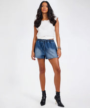 Load image into Gallery viewer, One Teaspoon Boxer Drawstring Waist Denim Shorts in Blue Paisley