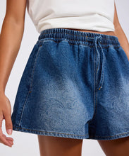 Load image into Gallery viewer, One Teaspoon Boxer Drawstring Waist Denim Shorts in Blue Paisley