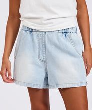 Load image into Gallery viewer, One Teaspoon Funks High Waist Elasticated Flippy Denim Shorts in Blue Latte