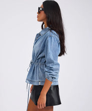 Load image into Gallery viewer, One Teaspoon Drawstring Denim Shirt in Washed Blue