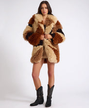 Load image into Gallery viewer, One Teaspoon Mongolian Longline Faux Fur Jacket in Tan